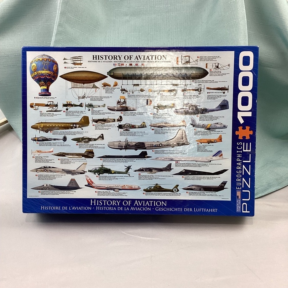 EuroGraphics History of Aviation 1000 Piece Jigsaw Puzzle Aircraft Timeline